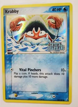 Krabby Crystal Guardians Stamped Holo 54/100 Pokemon Card 2006 - Image 3