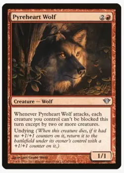 Pyreheart Wolf | MTG DKA | EDH Commander Wolf Tribal Undying | Rare | NM - Image 1