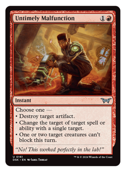 MTG - 1 x Untimely Malfunction - Uncommon Instant - Duskmourn (DSK) - M/NM - Image 1