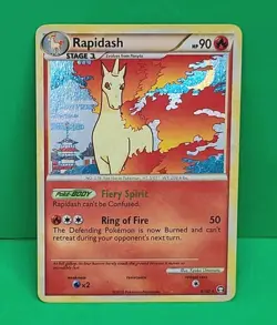 Pokemon Heart Gold Soul Silver Triumphant Holo Rare Rapidash 8/102 LP-NM - Image 1