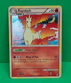 Pokemon Heart Gold Soul Silver Triumphant Holo Rare Rapidash 8/102 LP-NM - Image 2