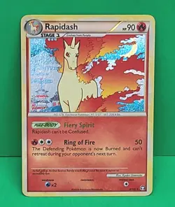 Pokemon Heart Gold Soul Silver Triumphant Holo Rare Rapidash 8/102 LP-NM - Image 3
