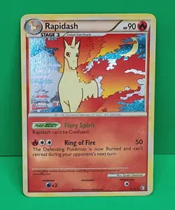 Pokemon Heart Gold Soul Silver Triumphant Holo Rare Rapidash 8/102 LP-NM - Image 4