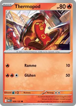 Pokemon Mega Entwicklung TCG Karte Thermopod KP 80 - 029/132 - Image 1