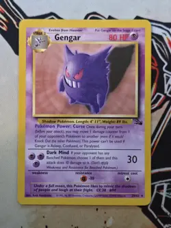 Pokemon TCG Gengar Fossil Non-HoloRare 20/62 1999 WOTC - Image 1