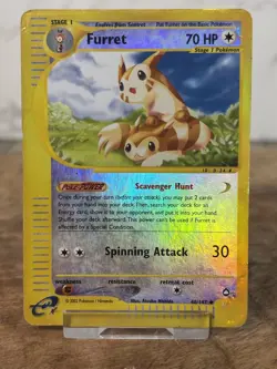 Pokemon Card - Furret Aquapolis 48/147 Reverse Holo Vintage 2002 E-Reader LP - Image 1
