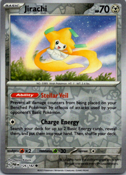 Jirachi 126/182 Reverse Holo Common Pokemon TCG S&V Paradox Rift - Image 1