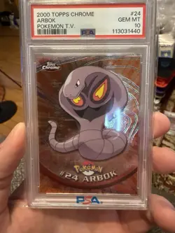 PSA 10 2000 Pokemon Game Topps Chrome Arbok TV Rare Base Series 1 GEM MINT 24 - Image 1