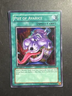 Yugioh Pot Of Avarice Super Rare 1st Ed EEN-EN037 LP - Image 1