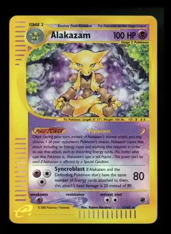 Alakazam 1/165 Expedition 2002 Reverse Holo E-Series Vintage Pokemon Card TCG - Image 1