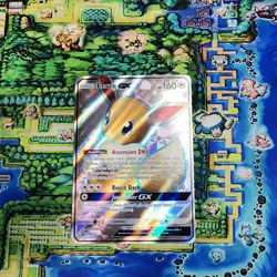 Pokemon TCG Eevee GX SM242 Holo Full Art Promo Card LP - Image 1