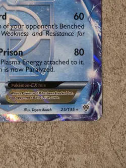 [ LP- ] Articuno EX Team Plasma 25/135 Holo Ultra Rare Pokemon Card - Image 4