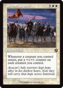 Cathars' Crusade (Retro Frame) -Foil Light Play MTG Innistrad Remastered - Image 1