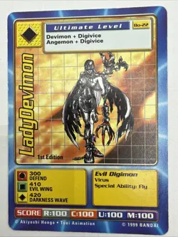 LadyDevimon Bo-22 1st Edition Digimon Card Game 1999 Bandai - Image 1