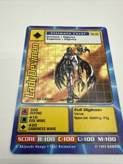 LadyDevimon Bo-22 1st Edition Digimon Card Game 1999 Bandai - Image 2