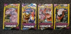 Pokemon Sun & Moon Unified Minds 3 Card Mini Booster Pack - 4 Packs - Art Set - Image 1