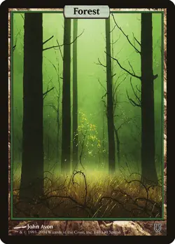 MTG Magic the Gathering Forest (140/169) Unhinged LP - Image 1