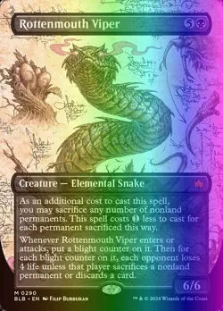 MTG Magic the Gathering Rottenmouth Viper (290/452) Bloomburrow LP FOIL - Image 1