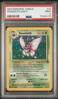 Pokemon Jungle 13/64 Venomoth Holo PSA 9 1999 - Image 1