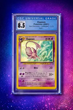 2001 Pokemon Neo Discovery Espeon Holo #1/75 – CGC 8.5 NM-MT+ | Vintage WOTC - Image 1