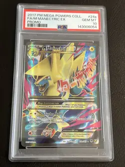 2017 POKEMON MEGA POWERS COLLECTION PROMO #24A FULL ART/M MANECTRIC EX PSA 10 - Image 1