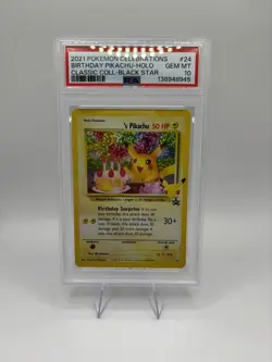 Pokemon TCG Holo Birthday Pikachu Celebrations Classic Collection PSA 10 - Image 1