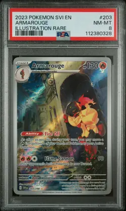 2023 POKEMON SVI EN-SCARLET & VIOLET RARE #203 ARMAROUGE PSA 8! - Image 2