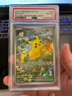 Pokemon - Pikachu SVP88 Paldea Adventure Chest PSA 8 - Image 1