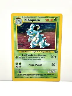 Pokemon TCG Nidoqueen 7/64 Jungle Unlimited Holo Rare 1999 WOTC Vintage MP - Image 1