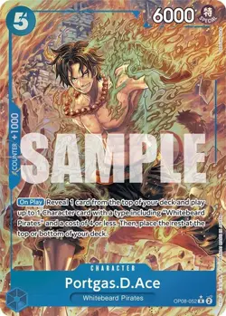 One Piece Portgas.D.Ace (Parallel) (OP08-052/170) OP08 Two Legends LP FOIL - Image 1