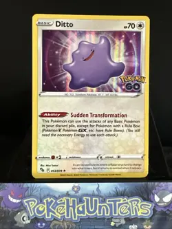 Pokemon Card Ditto 053/078 Pokemon Go Holo Rare L/P - Image 1