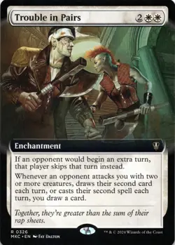 Trouble in Pairs EXTENDED ART Commander: Murders at Karlov Manor Magic MTG NM - Image 1