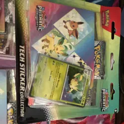 Pokemon Prismatic Evolutions Sylveon & Leafeon Tech Sticker Collection Lot - Image 3