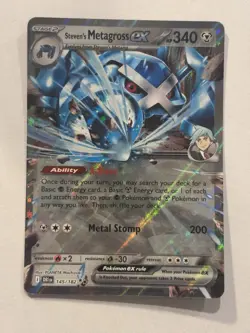 Steven's Metagross Ex 145/182 Pokemon TCG S&V Destined Rivals Double Rare Holo - Image 1