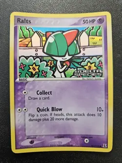 Pokemon EX Delta Species Ralts Stamped Reverse Holo 81/113 NEAR MINT - Image 1