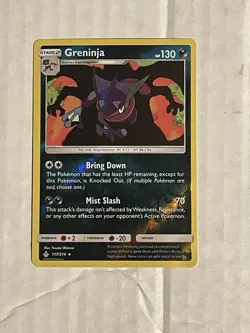 Reverse HOLO Greninja 117/214 SM Unbroken Bonds Pokemon Charizard Silhouette - Image 1
