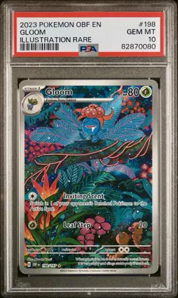 2023 POKEMON OBF EN-OBSIDIAN FLAMES ILLUSTRATION RARE #198 GLOOM PSA 10 - Image 1