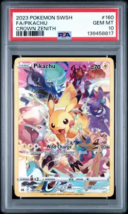 PSA 10 2023 POKEMON SWORD & SHIELD CROWN ZENITH #160 FULL ART/PIKACHU - Image 3