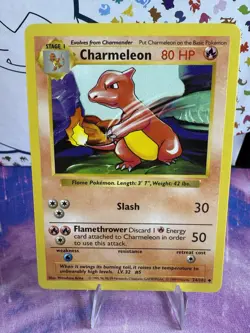 Charmeleon 24/102 Uncommon Shadowless Base Set Pokemon - Image 1