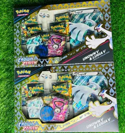 2x Pokemon Crown Zenith Lugia V Unown V Special Collection Box Lot 2 - Image 1