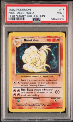 Pokemon Card Ninetales 17/110 Holo Legendary Collection WOTC PSA 9 - Image 1