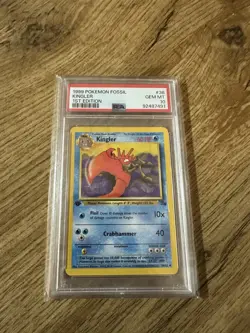 PSA 10 Kingler 38/62 1st Edition Fossil Pokemon Card - Image 1
