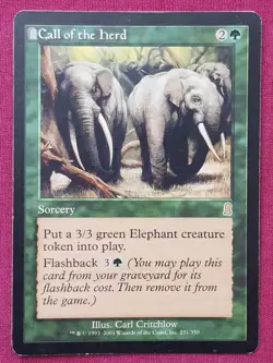 Magic The Gathering ODYSSEY CALL OF THE HERD green card MTG - Image 1