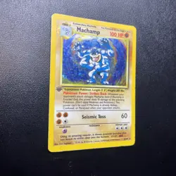 Pokemon Machamp Base Set 1st Edition Holo Card 8/102 - Image 2