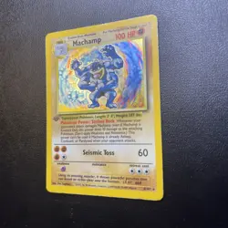 Pokemon Machamp Base Set 1st Edition Holo Card 8/102 - Image 3