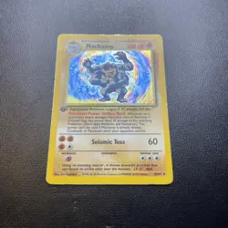 Pokemon Machamp Base Set 1st Edition Holo Card 8/102 - Image 4