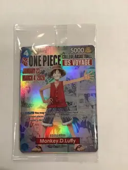 One Piece Monkey D. Luffy Voyage College Basketball Promo Card St. Johns SEALED - Image 1