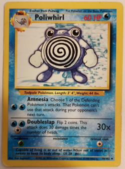 Poliwhirl 38/102 Base Set Unlimited Pokemon Card Vintage WOTC Uncommon - Image 1