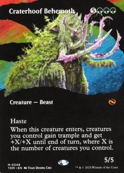 Craterhoof Behemoth Borderless 0346 MTG TDM Tarkir: Dragonstorm Mythic NP - Image 1
