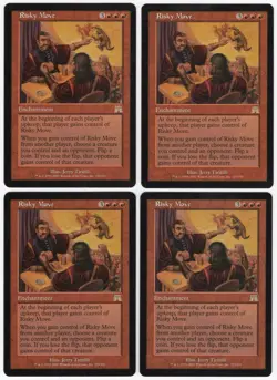 Risky Move x4 4x 2002 Onslaught PLAYSET Red Rare Enchantment MTG NM AZ1 - Image 1